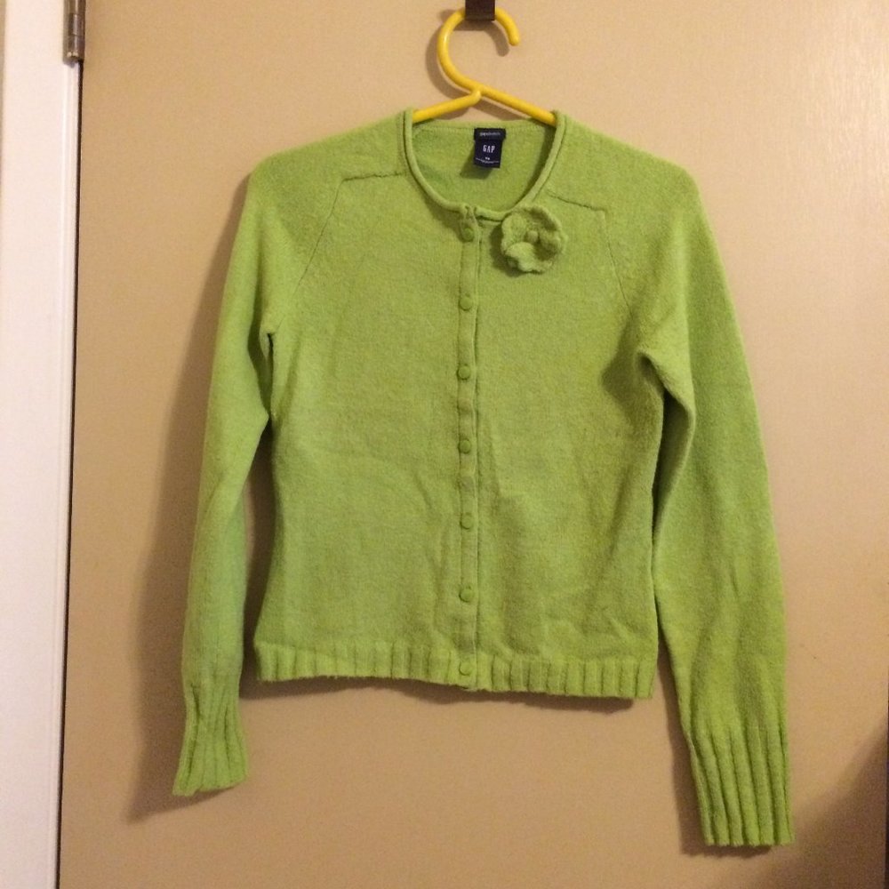 Lime Green Flower Sweater